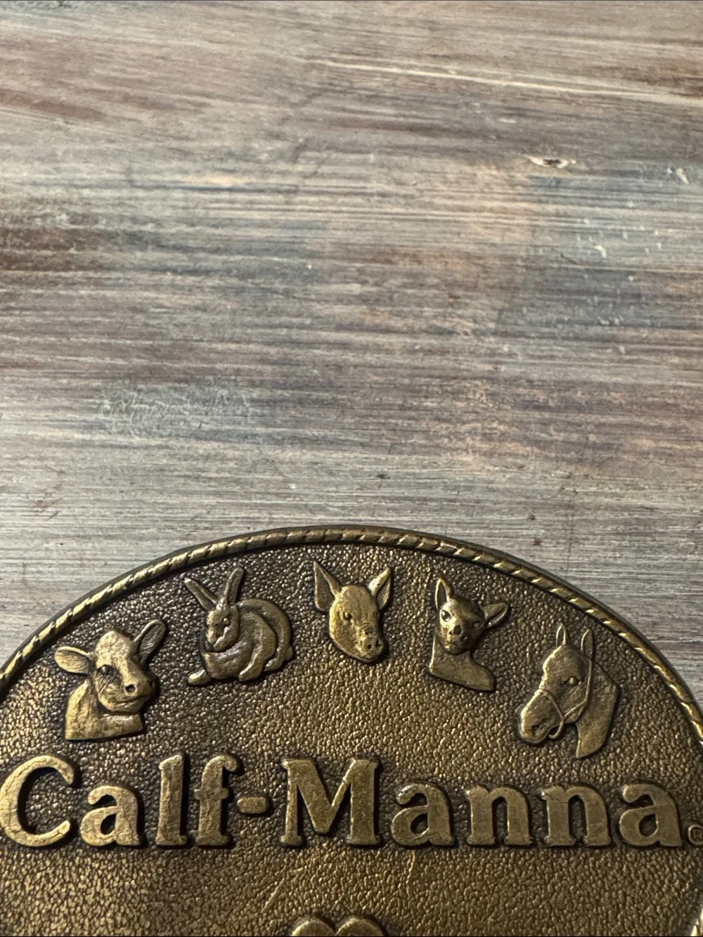 Brass Vintage Calf-Manna collectible Belt Buckle